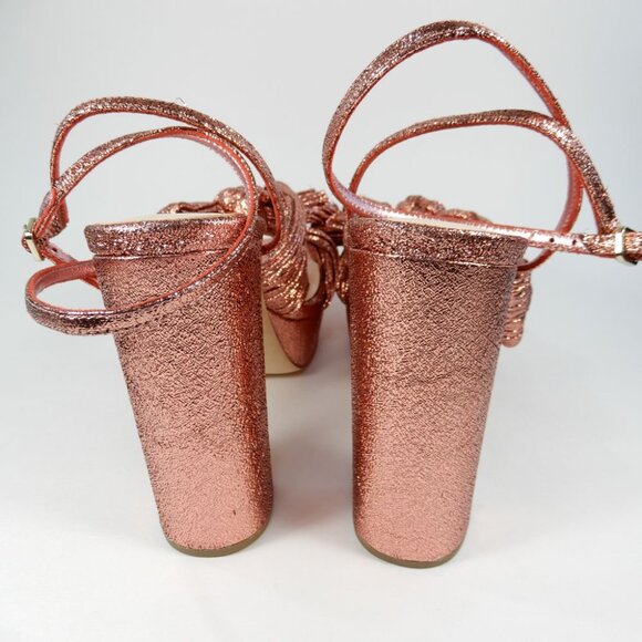 Loeffler Randall Natalia Platform Bow Heel SANDALS Size 8 Metallic Pink NEW $450 - Picture 8 of 14